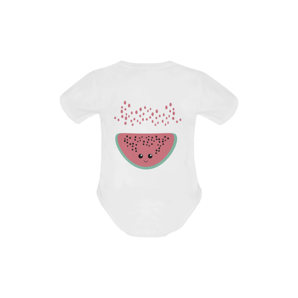 Watermelon kawaii Baby Powder Organic Short Sleeve One Piece (Model T28)
