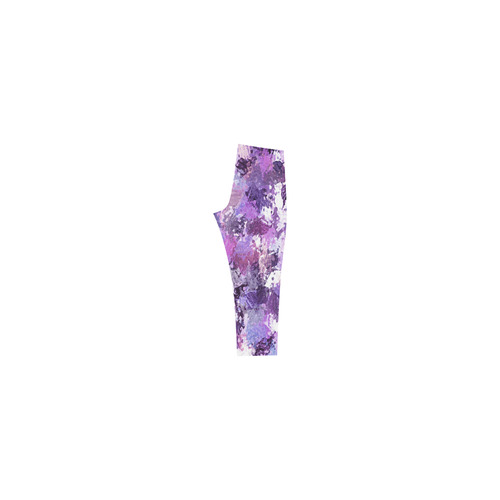 Purple Paint Splatter Capri Legging (Model L02)