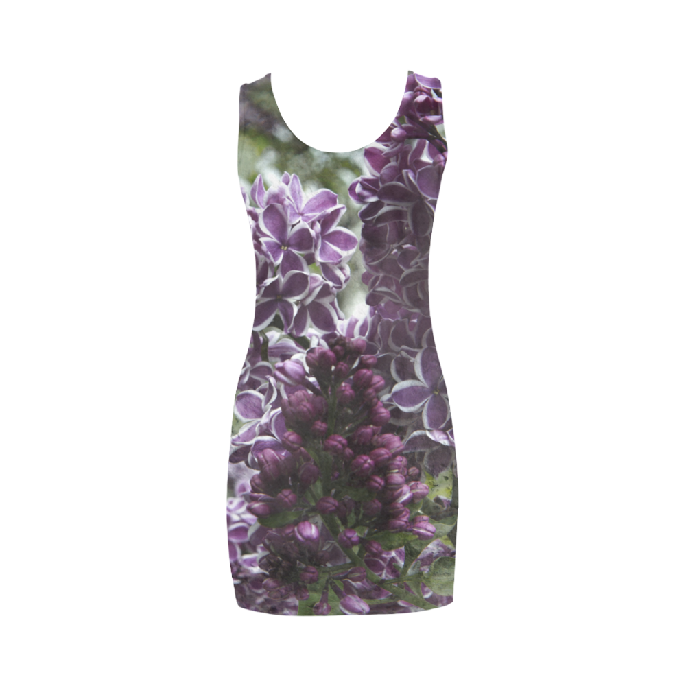 Lilac flowers Medea Vest Dress (Model D06)