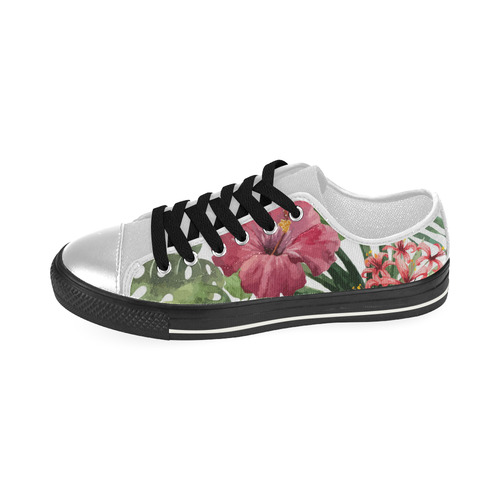 Beautiful Tropical Flowers Nature Floral Women's Classic Canvas Shoes (Model 018)
