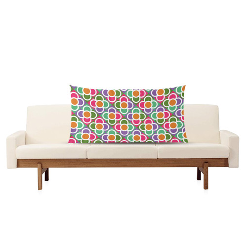 Modernist Floral Tiles Rectangle Pillow Case 20"x36"(Twin Sides)