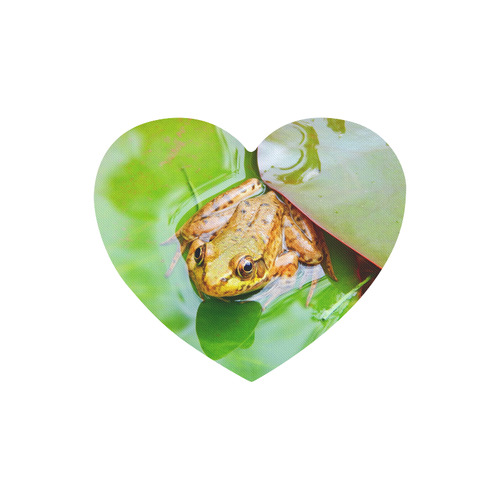 Frog on a Lily-pad Heart-shaped Mousepad