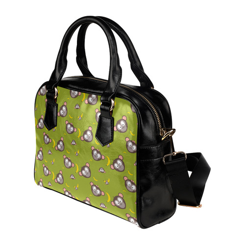 Monkeys with bananas   - monkey and cartoon Shoulder Handbag (Model 1634)