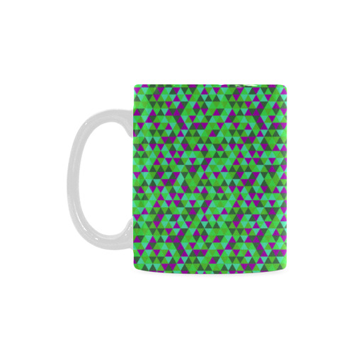 Fucsia and green mini rectangles White Mug(11OZ)