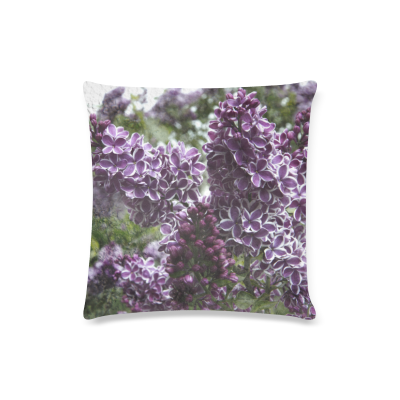 Lilac flowers Custom Zippered Pillow Case 16"x16"(Twin Sides)