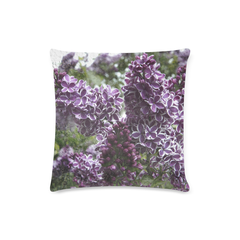 Lilac flowers Custom Zippered Pillow Case 16"x16"(Twin Sides)