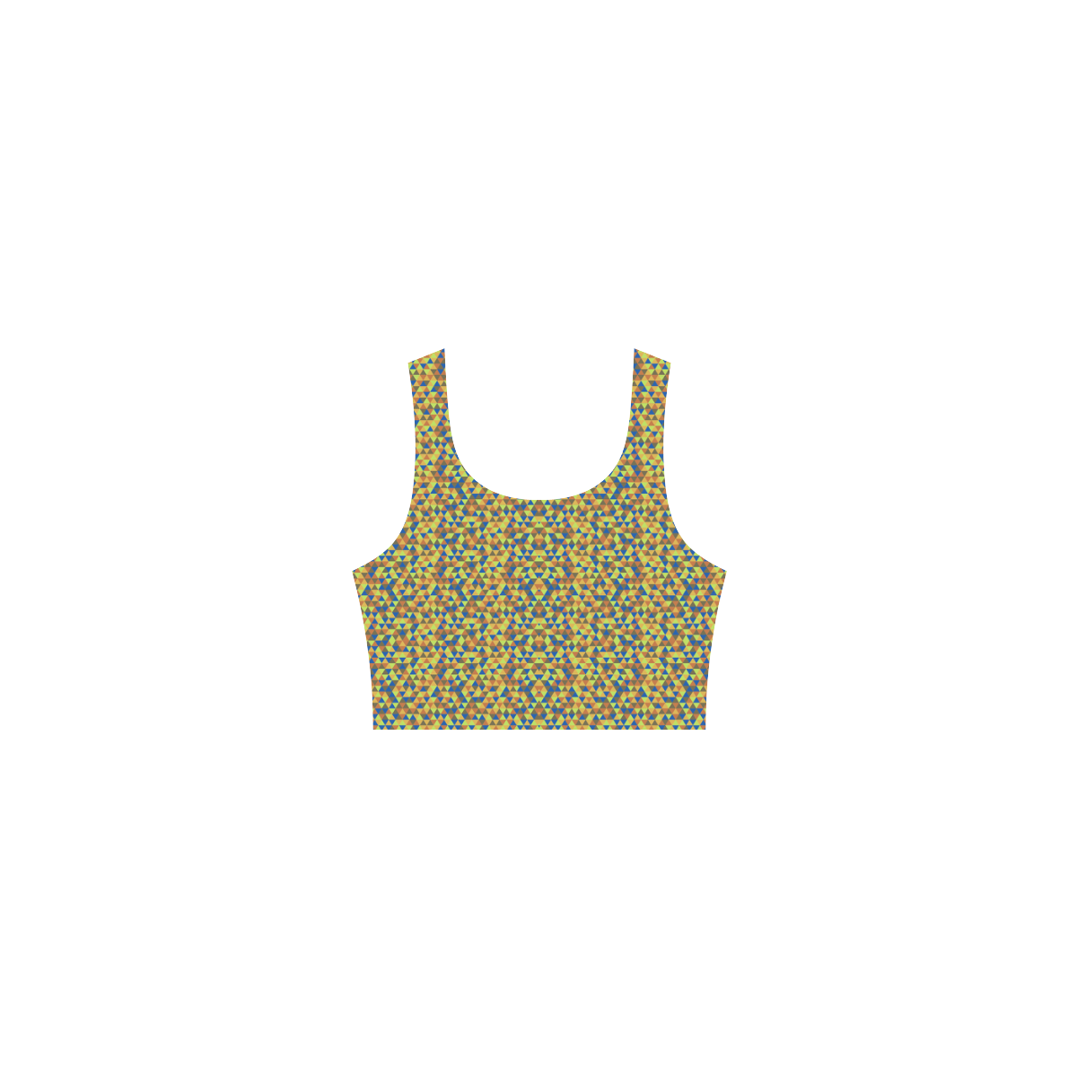 Blue and yellow mini rectangles Atalanta Casual Sundress(Model D04)