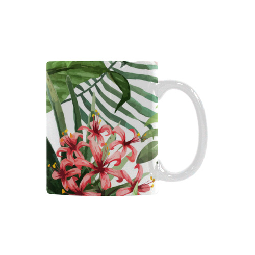 Beautiful Tropical Flowers Nature Floral White Mug(11OZ)