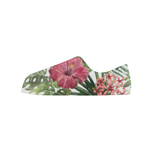 Beautiful Tropical Flowers Nature Floral Women's Classic Canvas Shoes (Model 018)