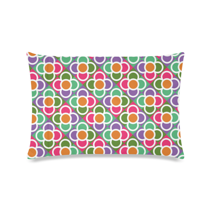 Modernist Floral Tiles Custom Zippered Pillow Case 16"x24"(Twin Sides)