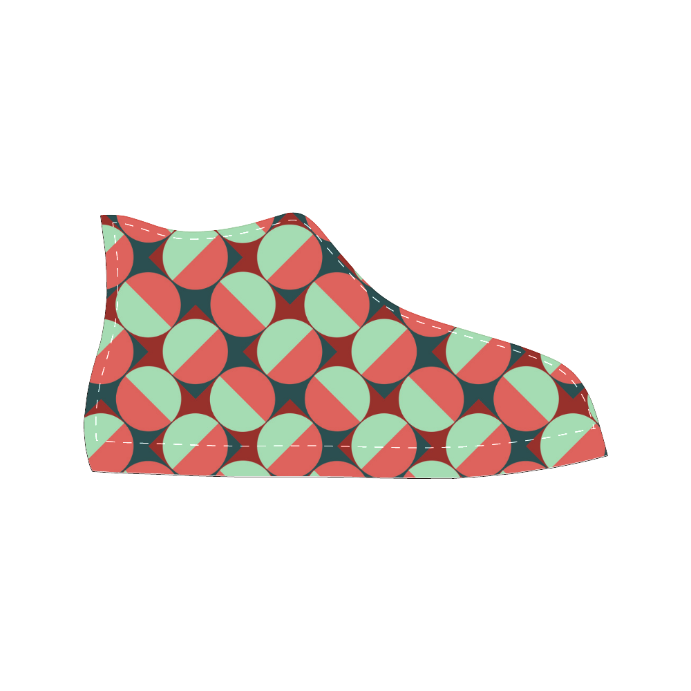 Modernist Geometric Tiles Women's Classic High Top Canvas Shoes (Model 017)