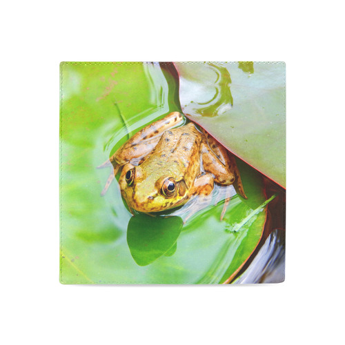 Frog on a Lily-pad Women's Leather Wallet (Model 1611)