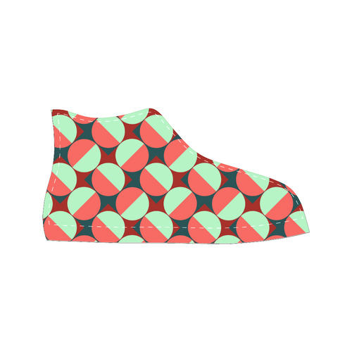 Modernist Geometric Tiles Men’s Classic High Top Canvas Shoes /Large Size (Model 017)