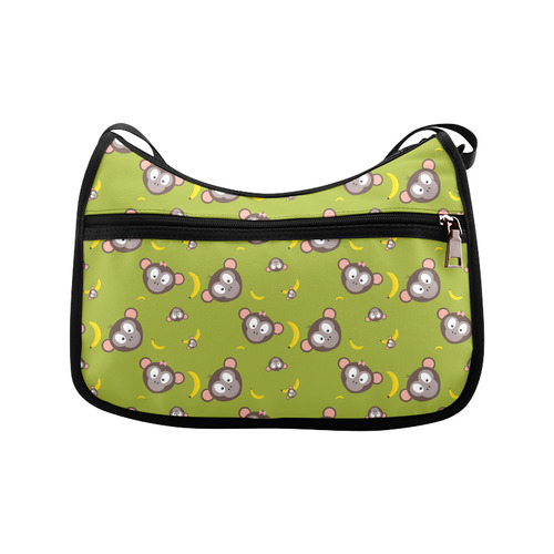 Monkeys with bananas   - monkey and cartoon Crossbody Bags (Model 1616)