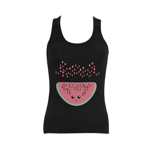 Watermelon kawaii Women's Shoulder-Free Tank Top (Model T35)