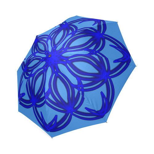 Blue mandala umbrella Foldable Umbrella (Model U01)