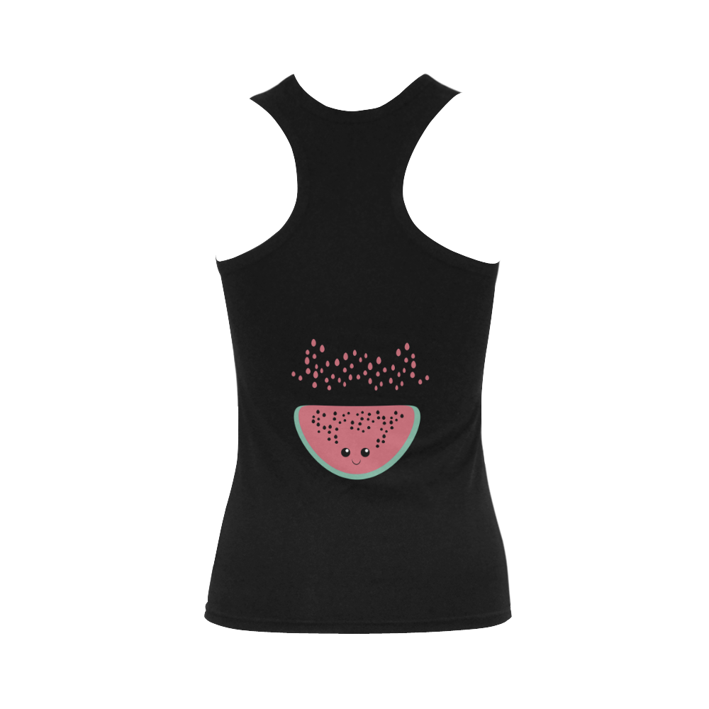 Watermelon kawaii Women's Shoulder-Free Tank Top (Model T35)