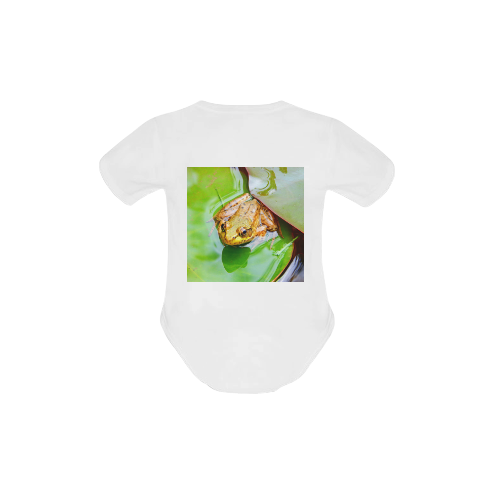 Frog on a Lily-pad Baby Powder Organic Short Sleeve One Piece (Model T28)
