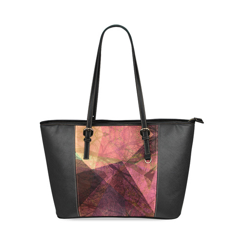 Maroon Pink PATTERN GARDEN NO5L-Design-6_ Leather Tote Bag/Small (Model 1640)