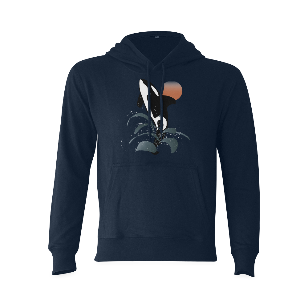 Orca illustration Oceanus Hoodie Sweatshirt (Model H03)