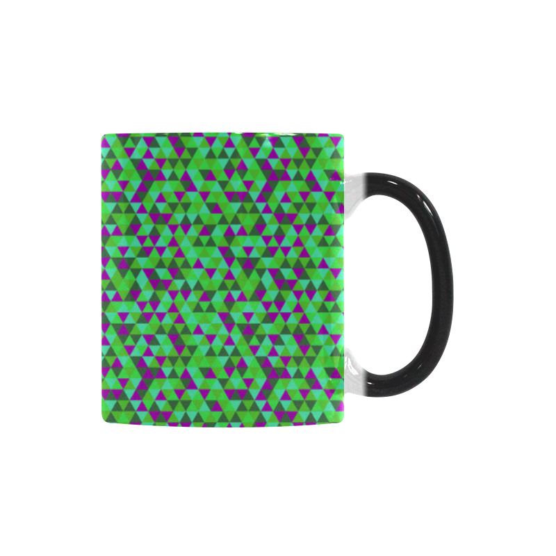 Fucsia and green mini rectangles Custom Morphing Mug