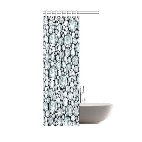 Luxurious white Diamond Pattern Shower Curtain 36"x72"