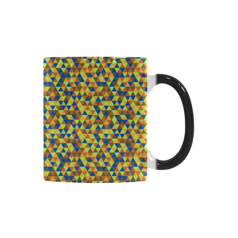 Blue and yellow mini rectangles Custom Morphing Mug
