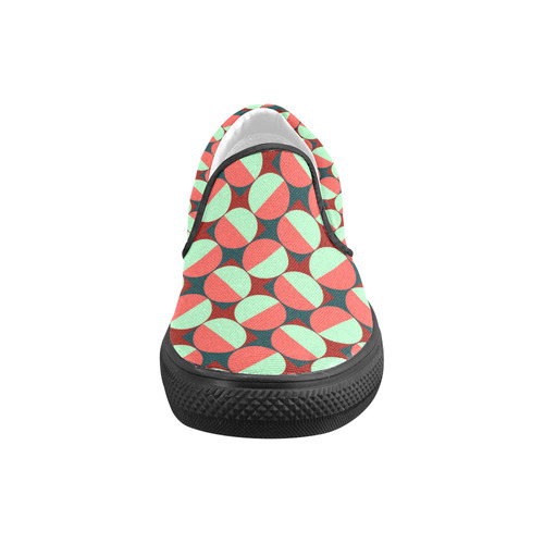 Modernist Geometric Tiles Men's Slip-on Canvas Shoes (Model 019)