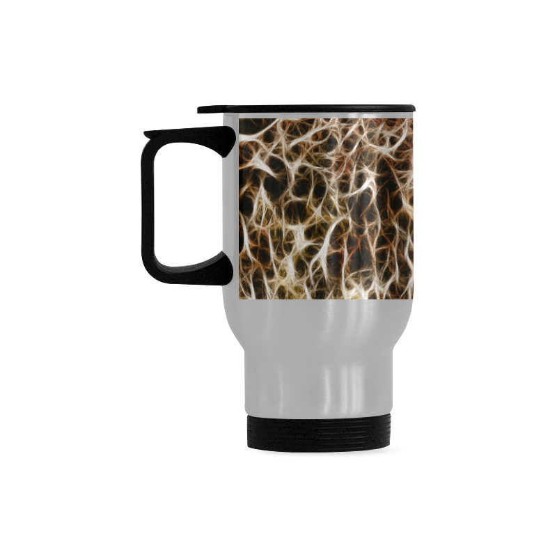 Misty Fur Coral - Jera Nour Travel Mug (Silver) (14 Oz)