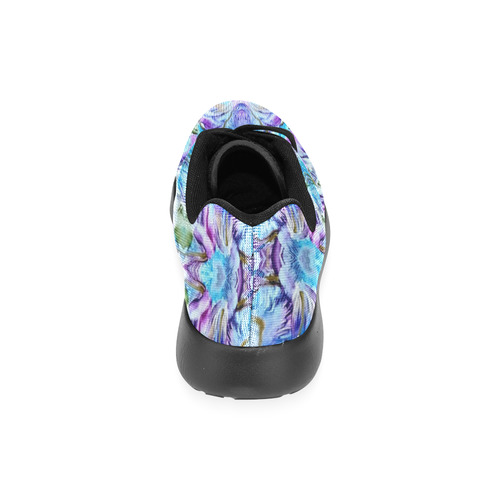 Elegant Turquoise Blue Flower Pattern Women’s Running Shoes (Model 020)
