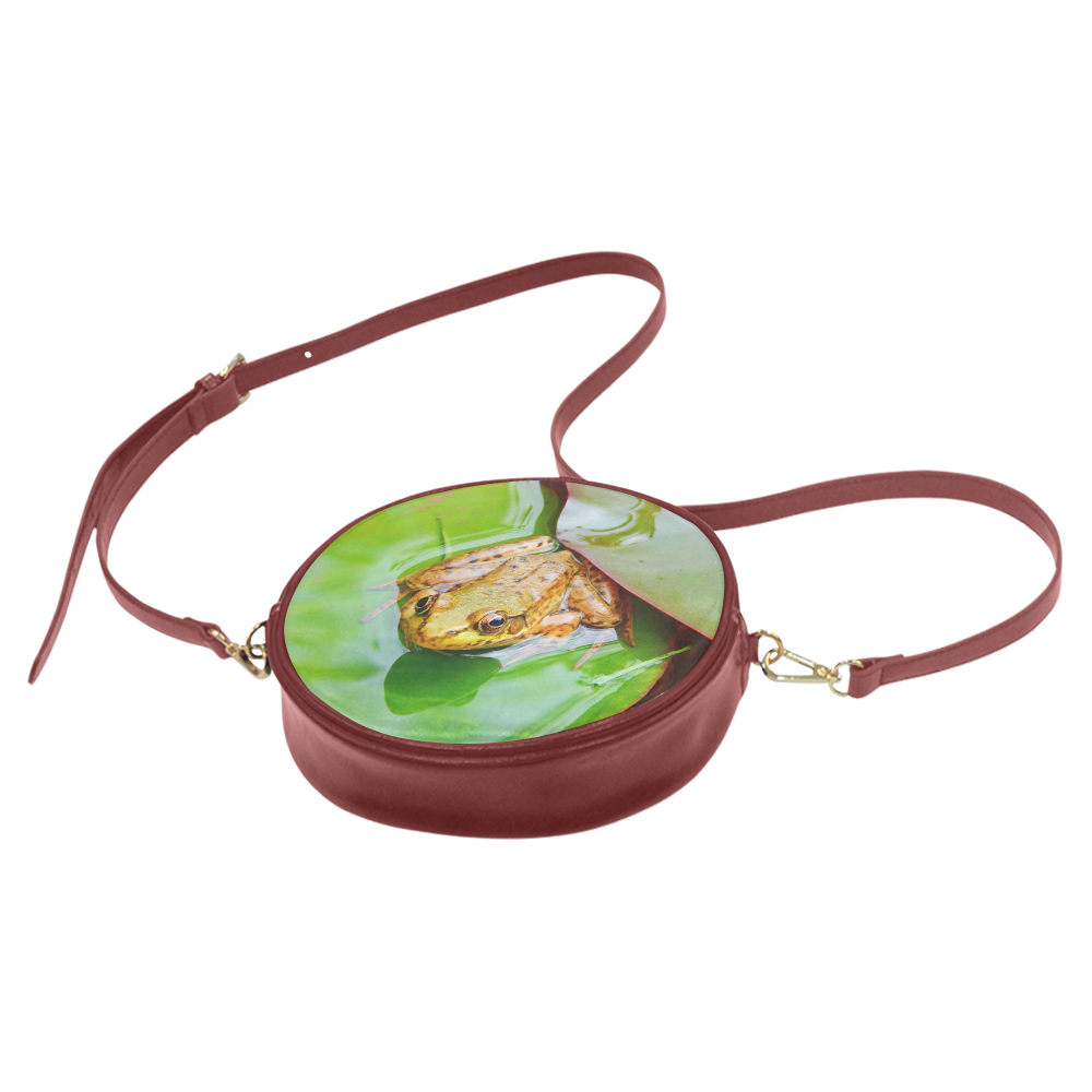 Frog on a Lily-pad Round Sling Bag (Model 1647)
