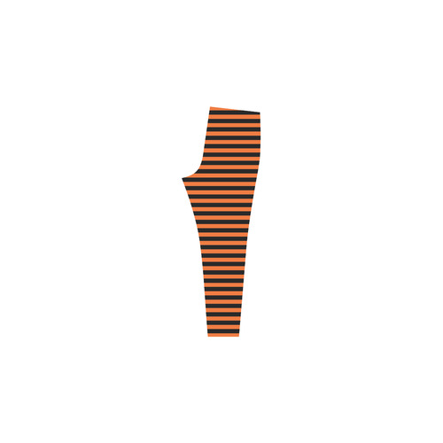 Orange and Black Stripes Cassandra Women's Leggings (Model L01)
