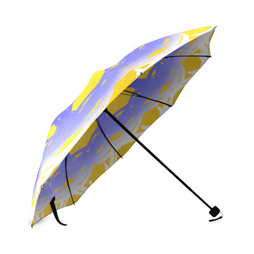 Blue/white mandala umbrella Foldable Umbrella (Model U01)