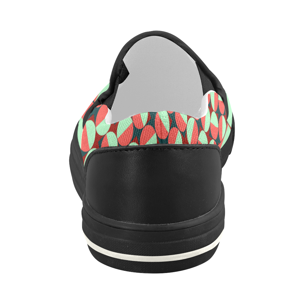 Modernist Geometric Tiles Women's Slip-on Canvas Shoes (Model 019)