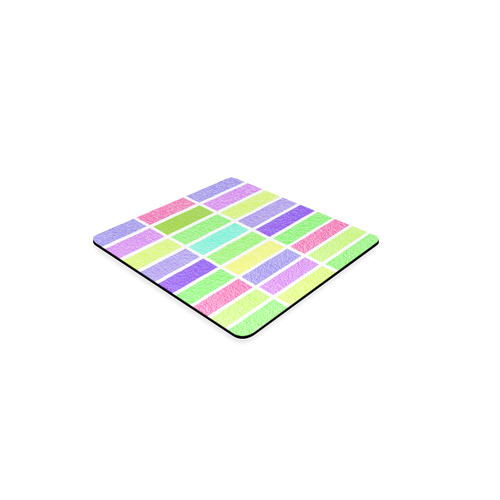 Pastel rectangles Square Coaster