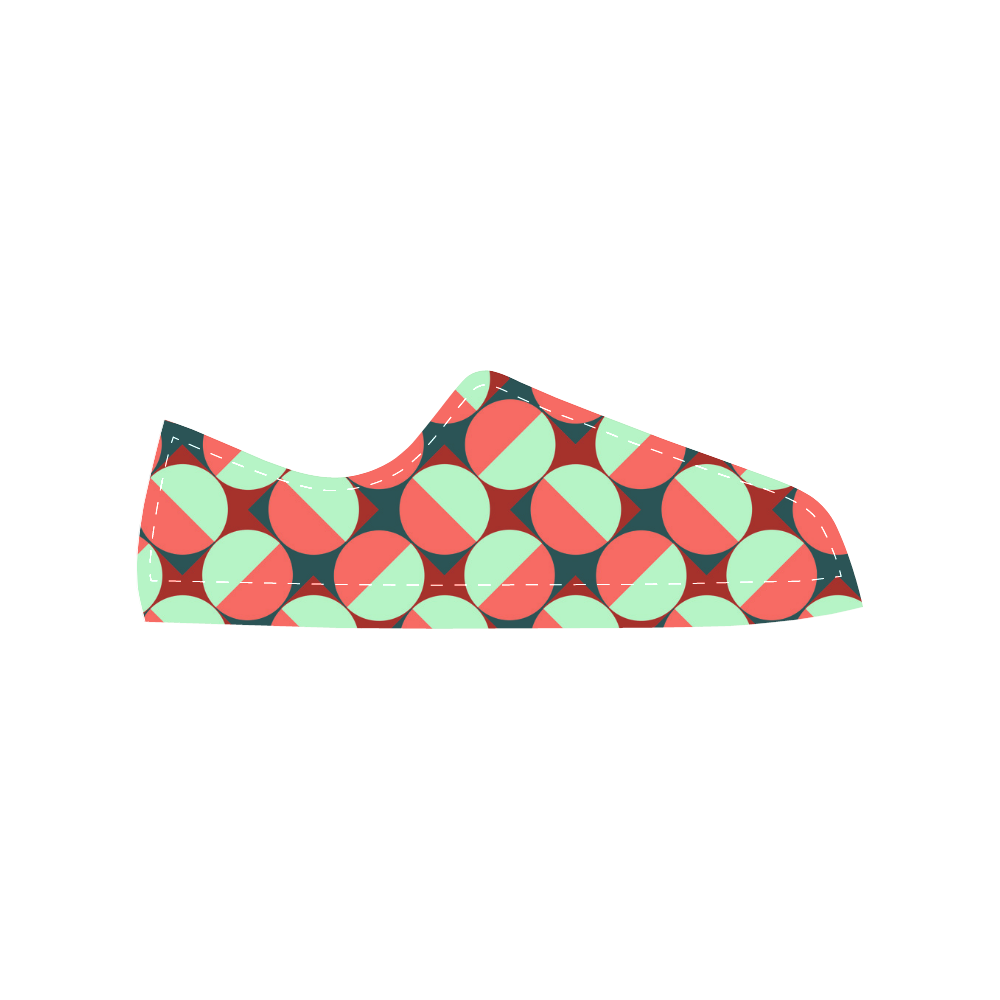 Modernist Geometric Tiles Men's Classic Canvas Shoes/Large Size (Model 018)