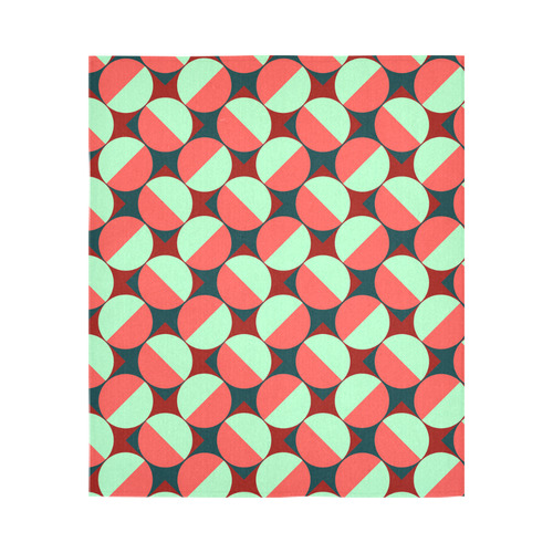 Modernist Geometric Tiles Cotton Linen Wall Tapestry 51"x 60"