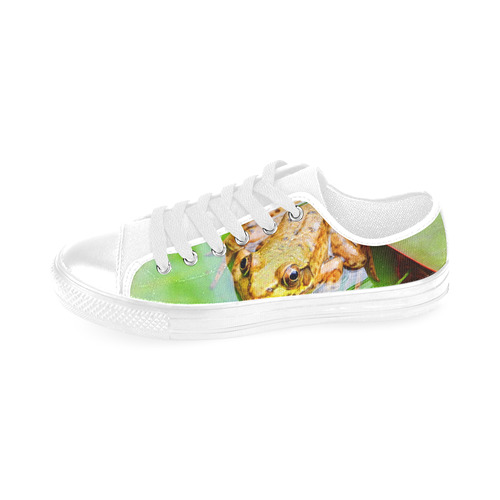 Frog on a Lily-pad Men's Classic Canvas Shoes/Large Size (Model 018)