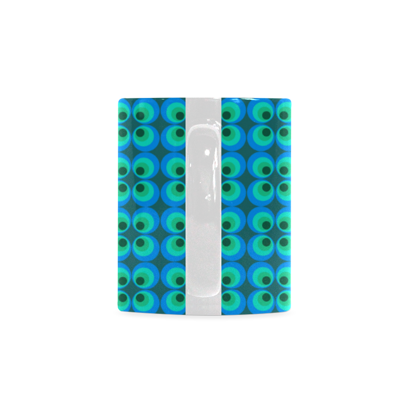 Blue and green retro circles White Mug(11OZ)