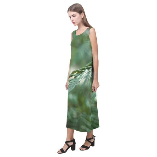 Nature green Phaedra Sleeveless Open Fork Long Dress (Model D08)