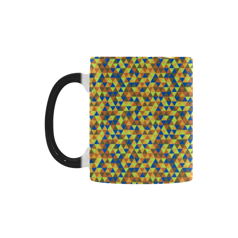 Blue and yellow mini rectangles Custom Morphing Mug