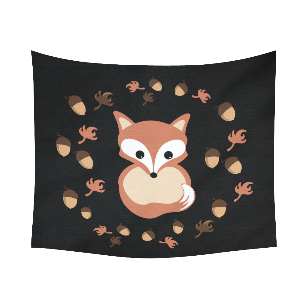 Fox in autumn Cotton Linen Wall Tapestry 60"x 51"