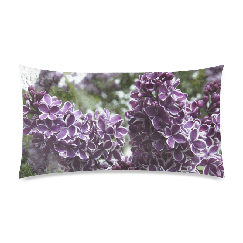 Lilac flowers Rectangle Pillow Case 20"x36"(Twin Sides)