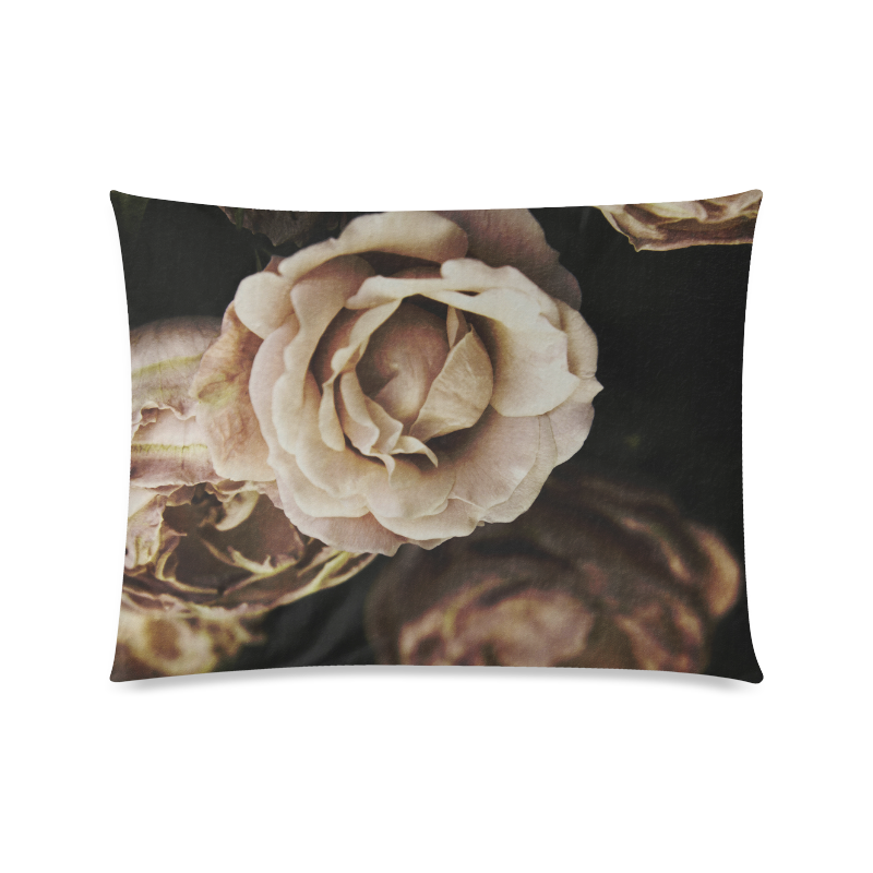 Roses in autumn Custom Zippered Pillow Case 20"x26"(Twin Sides)