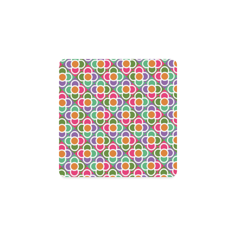 Modernist Floral Tiles Square Coaster