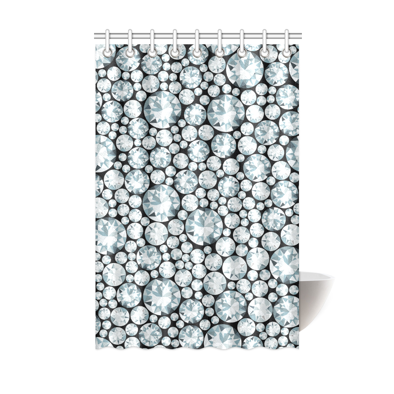 Luxurious white Diamond Pattern Shower Curtain 48"x72"