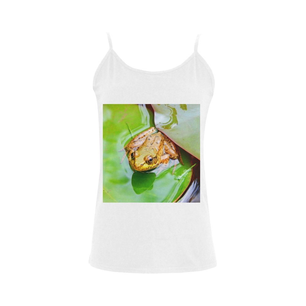 Frog on a Lily-pad Women's Spaghetti Top (USA Size) (Model T34)