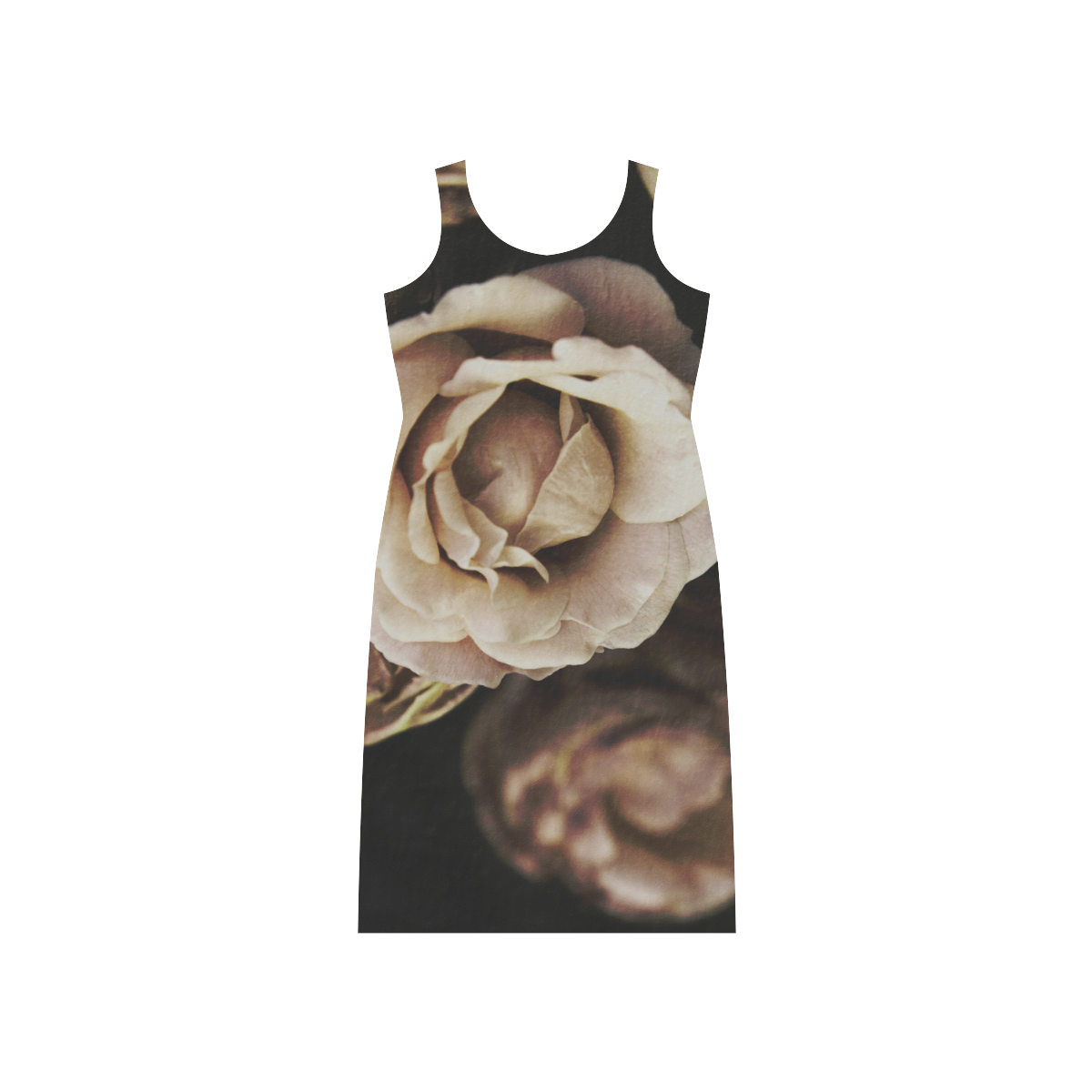 Roses in autumn Phaedra Sleeveless Open Fork Long Dress (Model D08)