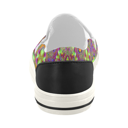 Swathed in Colors Fractal Abstract Women's Slip-on Canvas Shoes (Model 019)