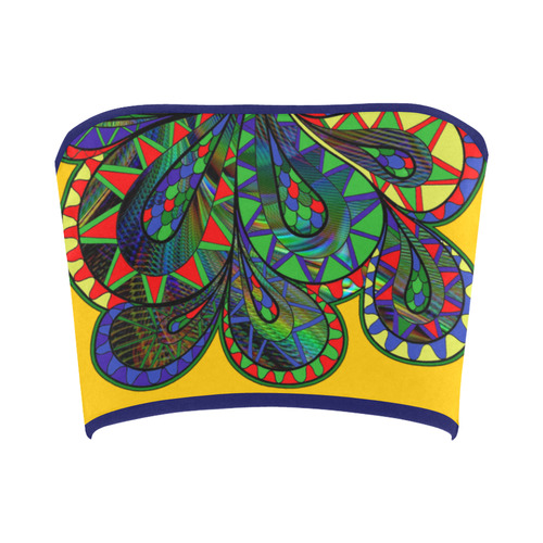 Abstract peacock drawing Bandeau Top